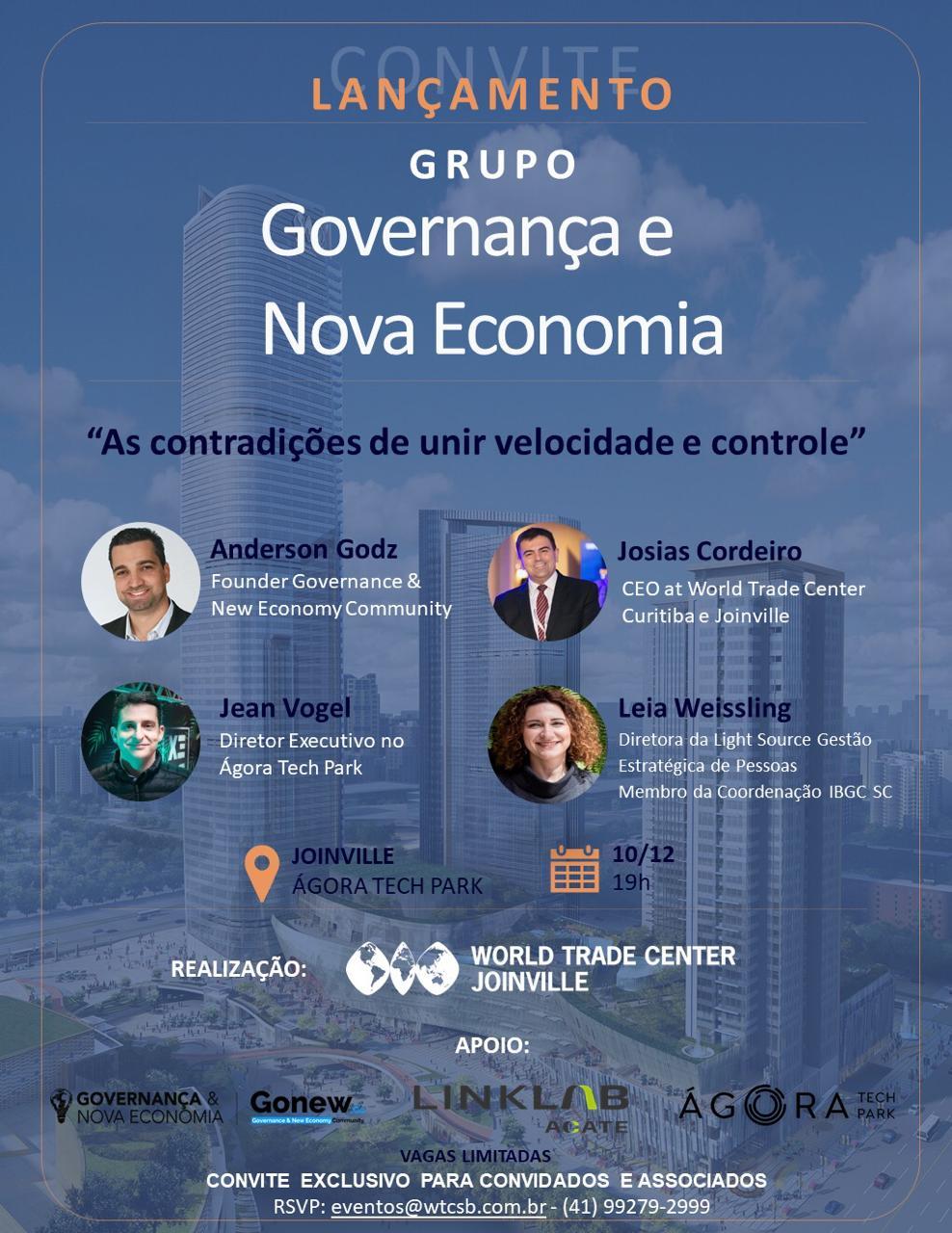Lançamento do Grupo de Governança & Nova Economia em Joinville